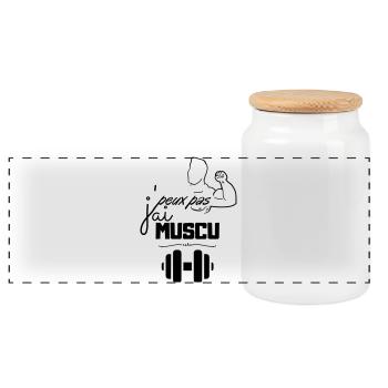 Musculation Vintage Minimal - Boîte à biscuits avec couvercle en bois - blanc - Devant