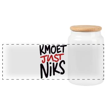 Just Niks Graffiti Rouge Noir - Boîte à biscuits avec couvercle en bois - blanc - Devant