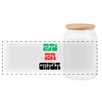 PRAY FOR GWADA - Panoramic Cookie Jar with Wooden Lid - white - Front
