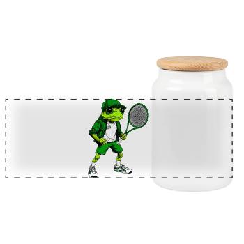 Tennis Frogs - Boîte à biscuits avec couvercle en bois - blanc - Devant