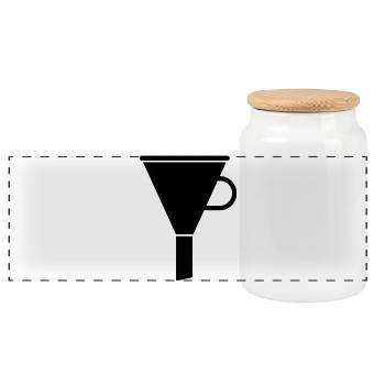 Funnel - Panoramic Cookie Jar with Wooden Lid - white - Front