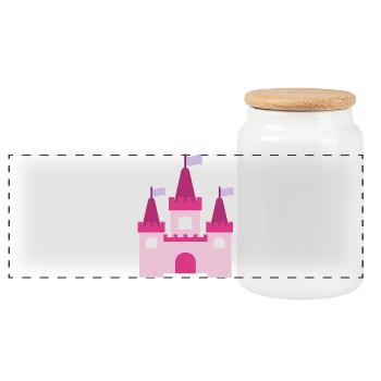 Princess Castle - Panoramic Cookie Jar with Wooden Lid - white - Front