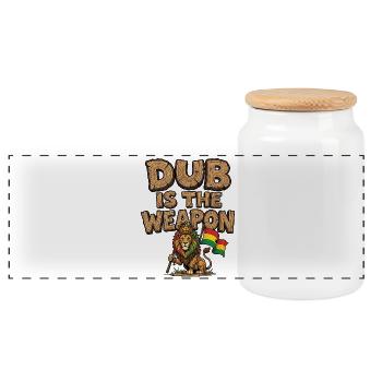 Dub Reggae Weapon - Panoramic Cookie Jar with Wooden Lid - white - Front