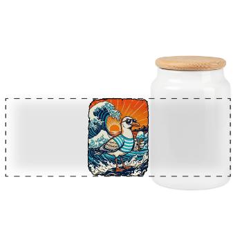 Möwe Eis Kawaii - Panoramic Cookie Jar with Wooden Lid - white - Front