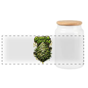 Gorilla Glue #4 Graffiti Bud Print - Boîte à biscuits avec couvercle en bois - blanc - Devant