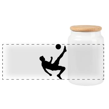 Silhouette du tir d’action football Logo - Boîte à biscuits avec couvercle en bois - blanc - Devant