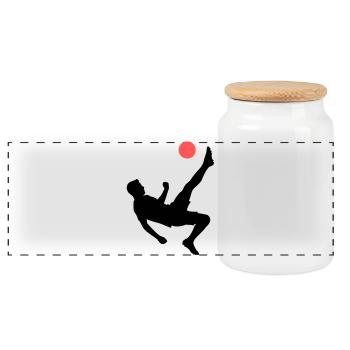 Football aérien dynamique - Boîte à biscuits avec couvercle en bois - blanc - Devant