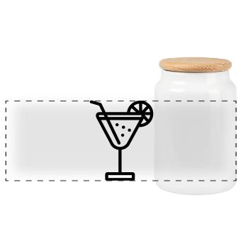 Cocktail - Panorama Keksdose mit Holzdeckel - Weiß - Vorne