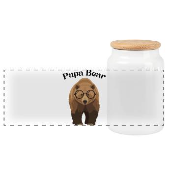 Papa Bear Shirt funny Nerd Bear Shirt  - Panorama Keksdose mit Holzdeckel - Weiß - Vorne