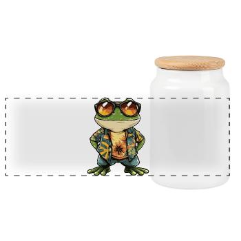 Holiday des bandes dessinées Frog - Boîte à biscuits avec couvercle en bois - blanc - Devant
