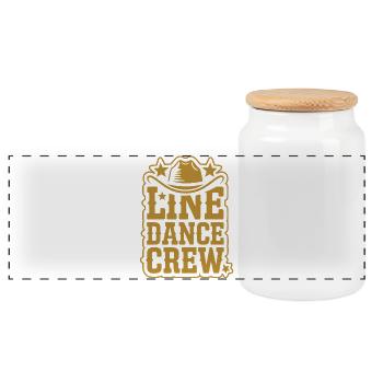 Équipe de danse en ligne western - Boîte à biscuits avec couvercle en bois - blanc - Devant