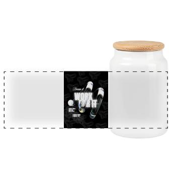 Dream It Work For It|T-Shirt-MotivationZieleErfolg - Panorama Keksdose mit Holzdeckel - Weiß - Vorne