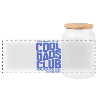 Cool Dads Club - Dad Father's Day Gift - Panoramic Cookie Jar with Wooden Lid - white - Front