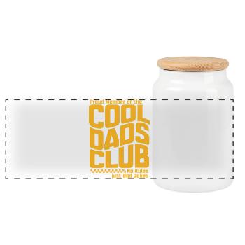 Club des papas cool - Cadeau de la fête des pères des papas - Boîte à biscuits avec couvercle en bois - blanc - Devant