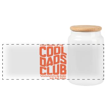 Club des papas cool - Cadeau de la fête des pères des papas - Boîte à biscuits avec couvercle en bois - blanc - Devant