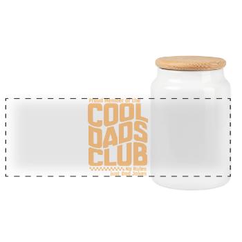 Club des papas cool - Cadeau de la fête des pères des papas - Boîte à biscuits avec couvercle en bois - blanc - Devant