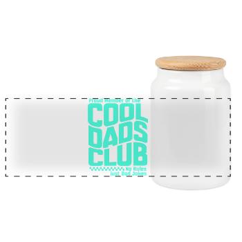 Cool Dads Club - Papa Vatertag Geschenk - Panorama Keksdose mit Holzdeckel - Weiß - Vorne