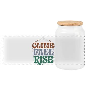 Aube Montagne et Feuillage - Boîte à biscuits avec couvercle en bois - blanc - Devant