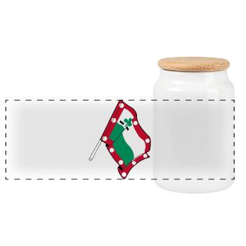 Meppel Day Flag – City Pride - Panoramic Cookie Jar with Wooden Lid - white - Front