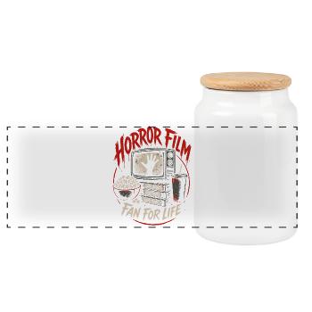 Horror Film Fan For Life Vintage - Panorama Keksdose mit Holzdeckel - Weiß - Vorne