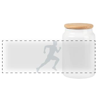Sprint de silhouette en course - Boîte à biscuits avec couvercle en bois - blanc - Devant