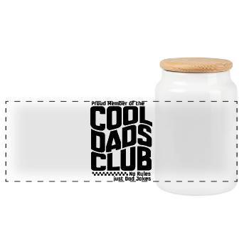Cool Dads Club - Papa Vatertag Geschenk - Panorama Keksdose mit Holzdeckel - Weiß - Vorne