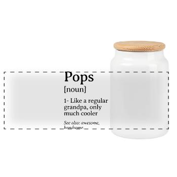 Pops Definition Funny Quote Design - Panoramic Cookie Jar with Wooden Lid - white - Front