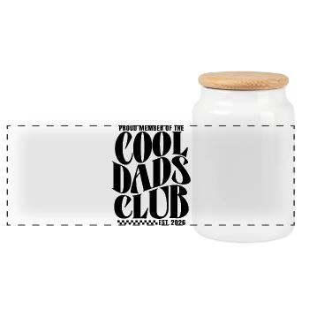 Cool Dads Club - Werdender Papa 2026 Geschenk - Panorama Keksdose mit Holzdeckel - Weiß - Vorne