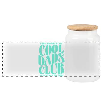Cool Dads Club - Dad-to-be 2026 Gift - Panoramic Cookie Jar with Wooden Lid - white - Front