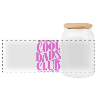 Cool Dads Club - Dad-to-be 2026 Gift - Panoramic Cookie Jar with Wooden Lid - white - Front