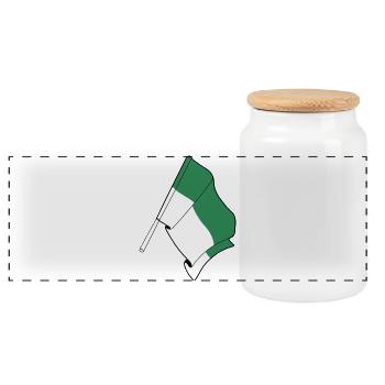 Vlieland-Flagge – Island Pride - Panorama Keksdose mit Holzdeckel - Weiß - Vorne