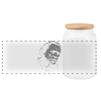 Citation de Charles Bukowski sur l’autonomie - Boîte à biscuits avec couvercle en bois - blanc - Devant