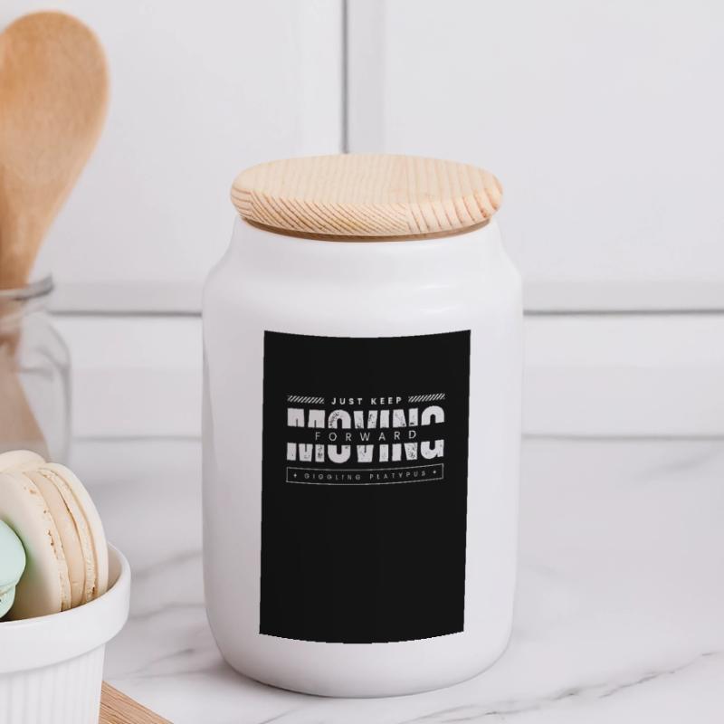 Continue simplement d’avancer, ornithorynque Boîte à biscuits avec couvercle en bois