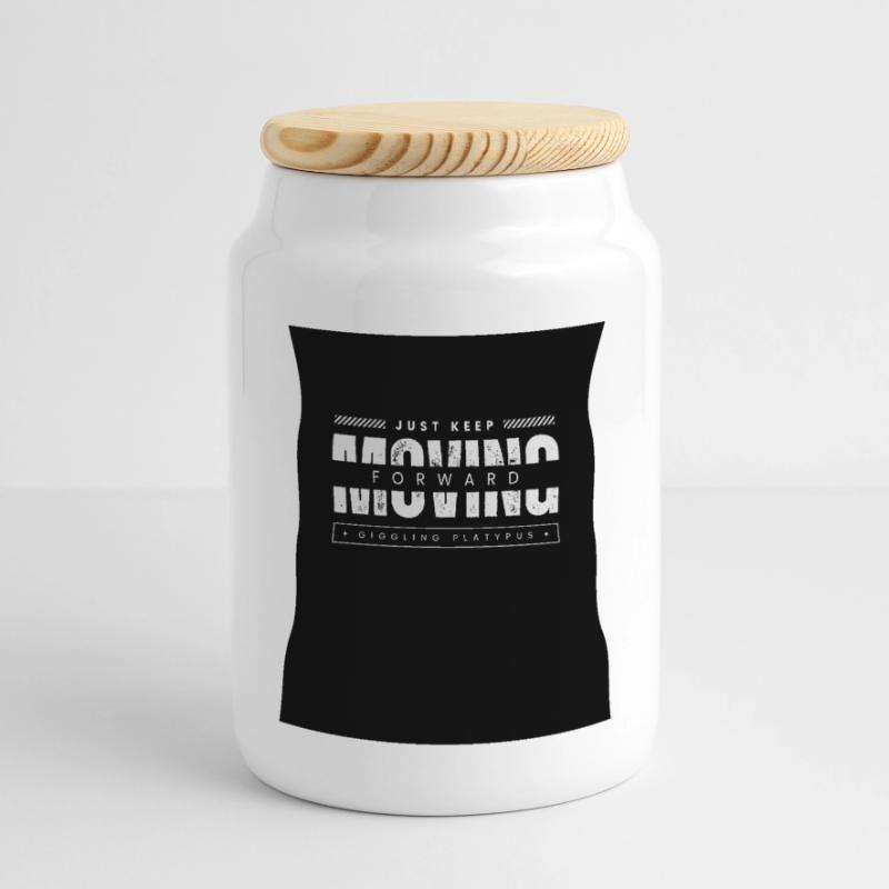 Continue simplement d’avancer, ornithorynque Boîte à biscuits avec couvercle en bois