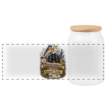 Jumelles avant les nuages de bavardages - Boîte à biscuits avec couvercle en bois - blanc - Devant