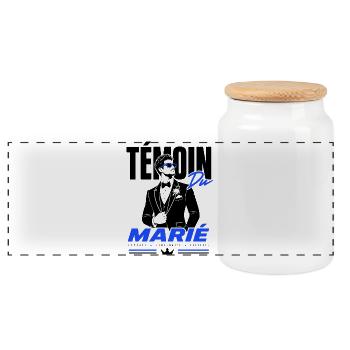 Témoin du Marié Élégance Premium - Boîte à biscuits avec couvercle en bois - blanc - Devant