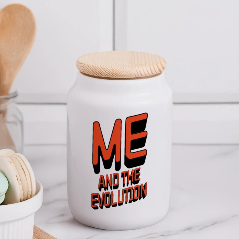Moi et l’évolution Boîte à biscuits avec couvercle en bois