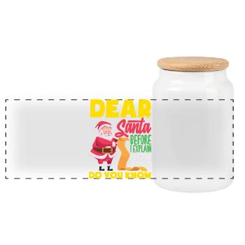 Funny Christmas Christmas Gift Xmas Shirt - Panoramic Cookie Jar with Wooden Lid - white - Front