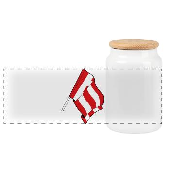 Proud of Eindhoven - Panoramic Cookie Jar with Wooden Lid - white - Front