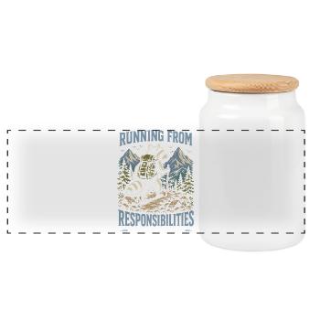 Running from Responsibilities-One Trail at a Time - Panoramic Cookie Jar with Wooden Lid - white - Front