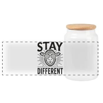 Humour de nerd reste différent - Boîte à biscuits avec couvercle en bois - blanc - Devant