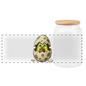 Poussins d’avocat à partir de coquilles d’œuf - Boîte à biscuits avec couvercle en bois - blanc - Devant
