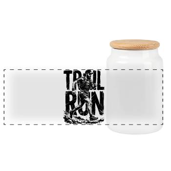 Trail Run - Panoramic Cookie Jar with Wooden Lid - white - Front