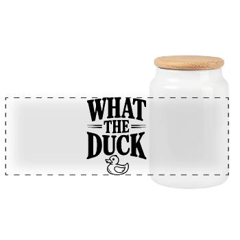 What The Duck - Panoramic Cookie Jar with Wooden Lid - white - Front