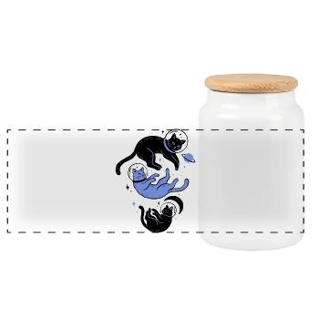Dog Mama Is My Soul Energy - Panoramic Cookie Jar with Wooden Lid - white - Front