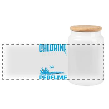 Lustige Schwimmer Sprüche & Schwimmverein Design - Panorama Keksdose mit Holzdeckel - Weiß - Vorne