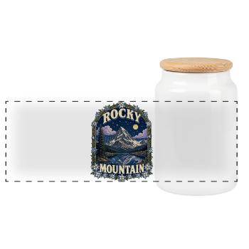 Rocky Mountain National Park USA Colorado Hiking - Panoramic Cookie Jar with Wooden Lid - white - Front