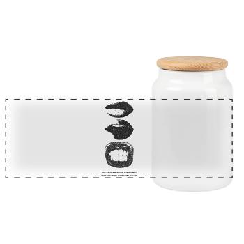 Impression Kiss Triple Impression - Boîte à biscuits avec couvercle en bois - blanc - Devant