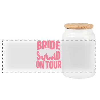 Lunettes en forme de lunettes en forme de lunettes en forme de mariée en tournée - Boîte à biscuits avec couvercle en bois - blanc - Devant