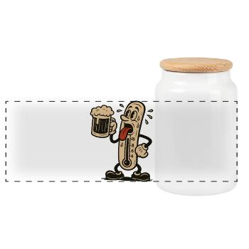 Thermometer in Madness Heat Wave Beer - Panoramic Cookie Jar with Wooden Lid - white - Front